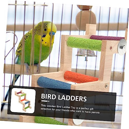 GANAZONO Wooden Parrot Ladder for Birds Natural Wood Climbing Ladder for Budgerigars and Cockatiels Easy to Install Bird Exercise for Play and Training