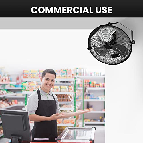 Simple Deluxe 20 Inch High Velocity Wall Mount Fan with Rack and L-Iron, 3 Speed Industrial/Commercial Metal Ventilation Fan, 2 Pack - size: 20 Inch with L-Iron, style: 2 Pack