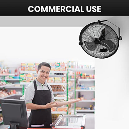 Simple Deluxe 20 Inch High Velocity Wall Mount Fan with Rack and L-Iron, 3 Speed Industrial/Commercial Metal Ventilation Fan, 2 Pack - size: 20 Inch with L-Iron, style: 2 Pack