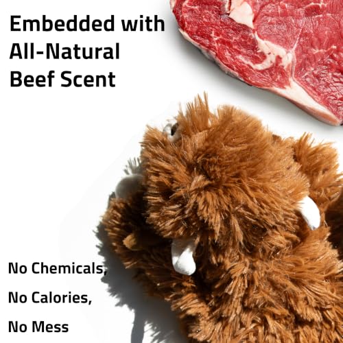 Playology Dog Toys | Plush Highland Cow Stuffed Animal | Beef Scented Jumbo Squeaky Toy | Plush Chew Toy for Large Dogs - size: Large, style: Highland Cow