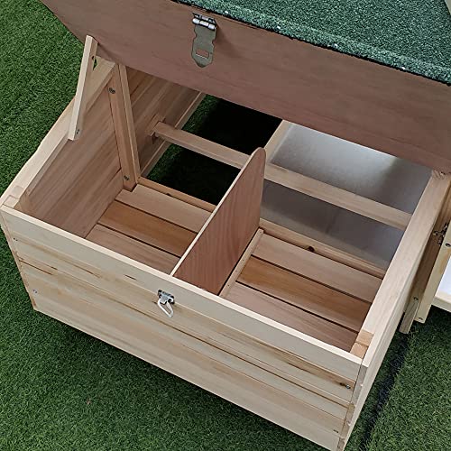 PawHut 77" Wooden Chicken Coop with Nesting Box, Cute Outdoor Hen House with Removable Tray, Ramp Run, for Garden Backyard, Natural - color: Natural