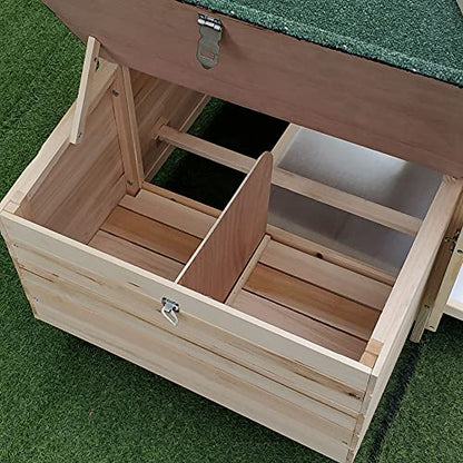 PawHut 77" Wooden Chicken Coop with Nesting Box, Cute Outdoor Hen House with Removable Tray, Ramp Run, for Garden Backyard, Natural - color: Natural