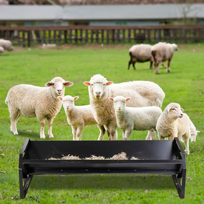 Pasture Feeder 44.2" Long, Livestock Feeder for Farms | with Deeper Feeding Pan, Heavy-Duty Livestock Feeding Troug