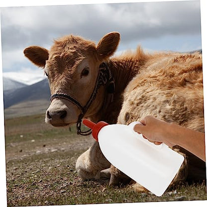 2L Calf Nursing Bottle Replaceable Rubber Nipple Sturdy Thick Plastic Feeding Bottle for Young Livestock and Poultry