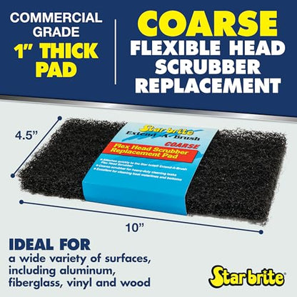 STAR BRITE Flexible Head Scrubber Replacement (Coarse) (Black) (040127) - color: Black Scrubber (Coarse)