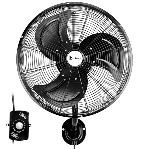 Winado 18 inch Wall Mount Oscillating Fan, High Velocity 3-speed Max 4592 CFM Industrial Wall Fan w/Aluminum Blades for Indoor, Commercial, Residential, Warehouse, Garage