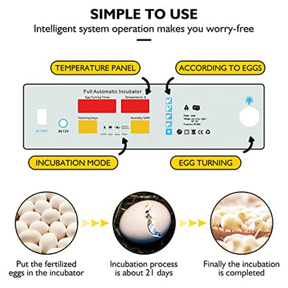 Egg Incubator,Egg Incubator with Automatic Egg Turning and Humidity Control,Poultry Hatcher for Chickens Ducks Birds (180 Eggs) - size: 180 Eggs