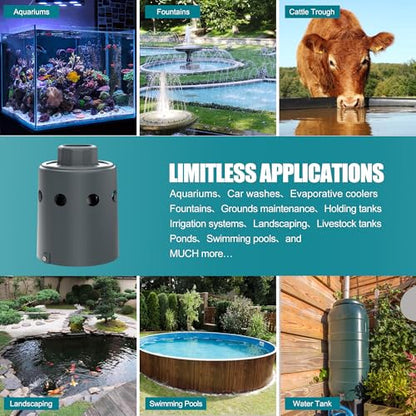 Float Valve for Water Tank Designed for Water Level Control, Auto Filling & Shut Off, Durable Nylon Resin Water Troughs Float Valve for Livestock Tank, Swimming Pool, Fish Pond etc Grey 1pc - style: Gray 1pc