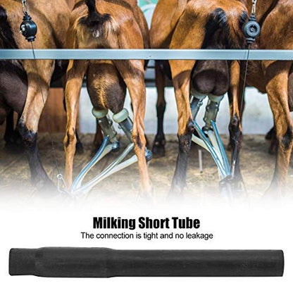 Milking Short Tube, Food Grade Rubber Short Tube Pipe Milking Machine Accessories Milking Cup Set Parts(Black)