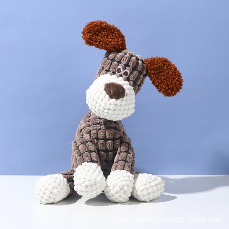 Pet Bite Resistant Teeth Grinding Pet Plush Toy Interactive Dog Toy - color: Brown dog