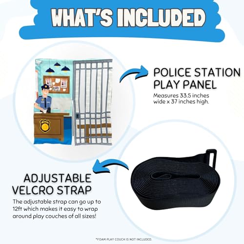 Couch Swag Play Panel for Childrens Foam Sofa Kids Couch (Police) - style: Police Station