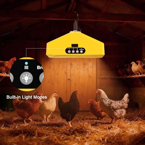 Chick Brooder Heater for Brooder Box,Automatic Brooding Chicken Brooder Warmer,3 Heat Settings,Detachable Hangable Poultry Heater with 3 Heat Settings,Built-in Light for Baby Chicks, Ducklings,Quails