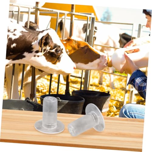 Abaodam 5pcs Calf Nursing Nipple Set Silicone Animal Feeding Teats for Cattle and Small Animals Sturdy Milk Bottle Accessories Comfort Fit Design