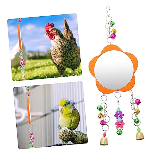 Totority Hanging Rooster Mirror Toy for Chickens Durable Pet Cage Accessory for Fun and Entertainment Gardens and Farms for Birds and Livestock