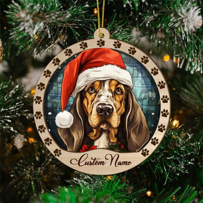 Personalized American Leopard Hound Ornament, American Leopard Hound Christmas Ornament, Custom Name American Leopard Hound Dog Suncatcher for Christmas Tree - color: American Leopard Hound