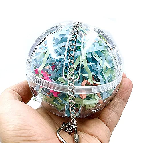 3.5" Hanging Plastic Forager Ball Toy to Unscrew with shredding Paper Inside for Medium and Large Parrot