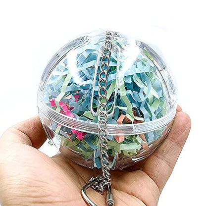 3.5" Hanging Plastic Forager Ball Toy to Unscrew with shredding Paper Inside for Medium and Large Parrot