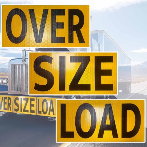 3 Pack Anti-scratch Oversize Load Signs for Trucks, Magnetic Oversize Load Sign, Durable Wide Load Signs for Trucks, Professional Oversize Warning Sign for Safe Hauling 12" x 60" Fade Proof Waterproof