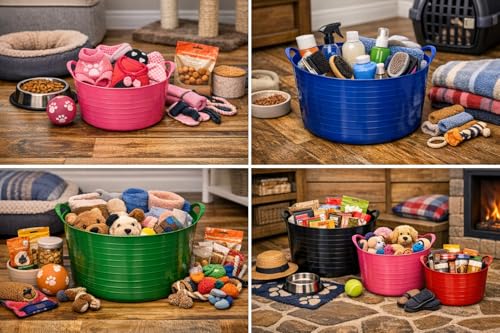 Red Gorilla Medium Flexible Plastic Tub, Toy Storage, Laundry, Gardening & More, 26 Liter/6.8 Gallon, Blue - color: Blue