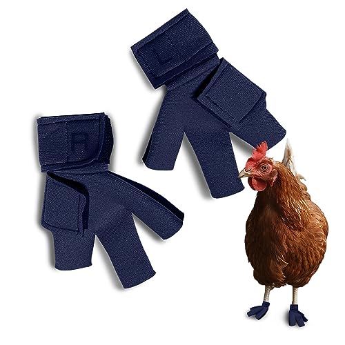 Chicken Shoes for Injured Feet – Protective Neoprene Footwear for Chicken, Open-Toe Design for Bumblefoot Relief, Made in USA - Standard, 3" Max. Inside Width, Navy - color: Navy, size: Standard Chickens, style: CHICKEN SHOES
