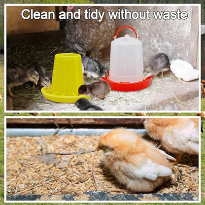 Funnymoom 12 Pack Chick Feeder and Waterer Set Chicken Feeder and Waterer Kit, 1.5l Chicken Feeding and Drinker Bulk for Baby Chicks Ducks Goose Pigeons Quail Coop Accessories(Combination) - style: Combination