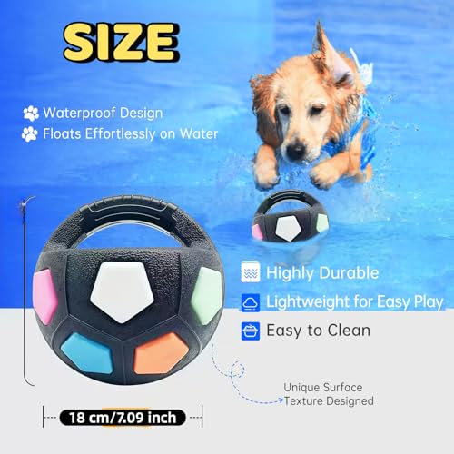 Tough Durable Ball Toy for Aggressive Chewers Ball in Bottle Strong Rubber Football Dog Chew Fetch Toy for Medium Large Breeds - color: Clear