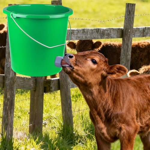 3PCS Calf Feeder Pacifier with Fixed Base for Feeding Milk Bucket Cow Nipple Calves Teats Soft Rubber Feeding Teats for Cattle Horse Donkey