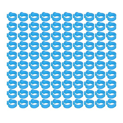 Omabeta Pigeons Foot Ring, Durable Plastic Easy-to-Install Compact Design, Identification Leg Rings, for Pigeon Identification, Light Blue, 8mm, 100 Pieces - color: Light Blue