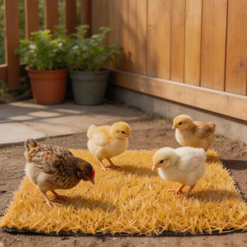 5PCS Chicken Pads for Nesting Box: Washable Nest Box Pads - 12"X12" Laying Hen Liners - Reusable Artificial Turf for Farm Coop Bedding