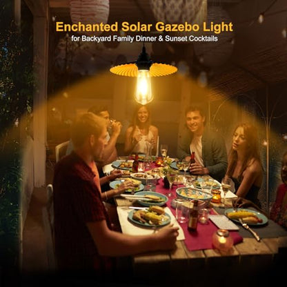Solar Pendant Light Outdoor, Solar Chicken Coop Light IP65 Waterproof Metal Chandelier Built-in 5200mAh Battery with Pull Cord & Remote Control, for Porch, Shed, Gazebo & Barn