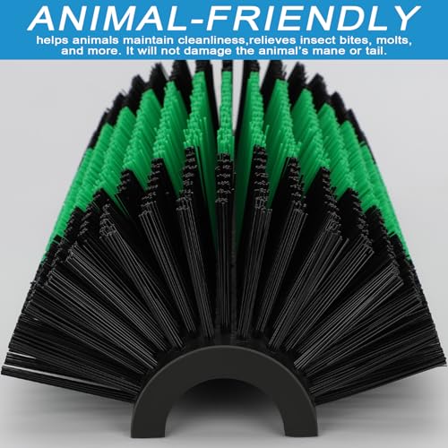 2psc Livestock Scratching Brush with 8 Screws – Cattle and Horse Grooming Brushes, Itch Relief for Horse, Goat, Cattle，Cow,Sheep， and Pig，Animal Back Scratching – Black & Green - size: 2pcs