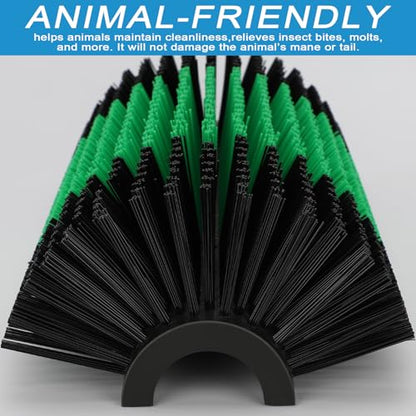 Livestock Scratching Brush with 4 Screws – Cattle and Horse Grooming Brushes, Itch Relief for Horse, Goat, Cattle，Cow,Sheep， and Pig，Animal Back Scratching – Black & Green - size: 1pcs
