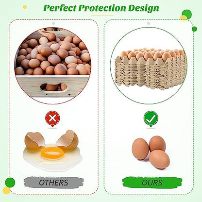 Estune 120 Pack Egg Cartons Crates 30 Cell Pulp Fiber Egg Flats Reusable Stackable Cardboard Tray for Home Storing Packing Roach Colony Soundproofing