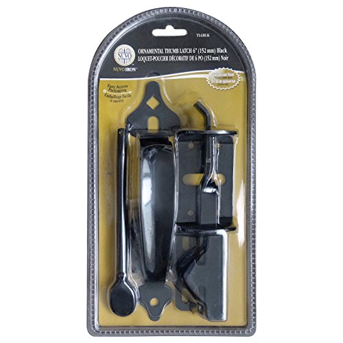 Nuvo Iron Black Galvanized Steel 6" Thumb Latch - Gate Hardware