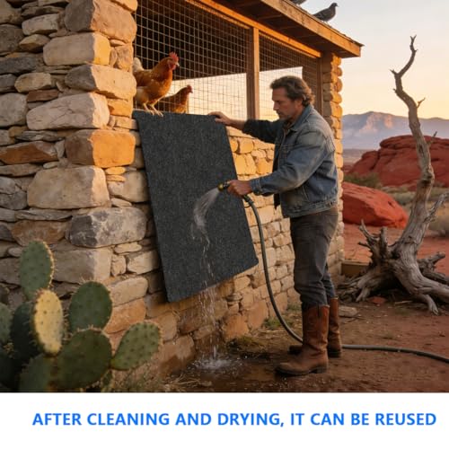 Chicken Coop Mat，Under Chicken House Mat——Absorbent Mat，Backing Prevents Liquid and Chicken Manure Penetration,Soft Material, Non-Slip Backing，Washable,Keeps Chicken House Floors Clean (36" x 72") - size: 72.0"L x 36.0"W x 0.2"H
