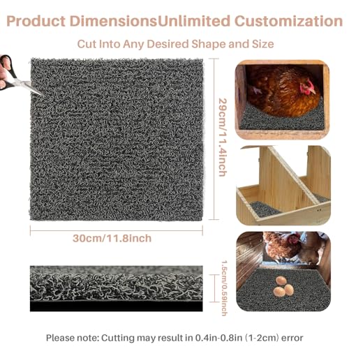6-Pack 12×12 Washable Chicken Nesting Pads, Reusable Plastic Nest Box Liners for Chicken Coop & Poultry Laying Mats