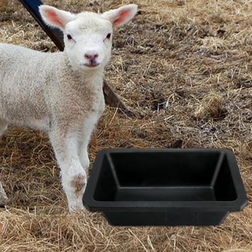 Rubber Feed Pan Large Capacity Trough 10 Quart for Chicken Livestock Goats