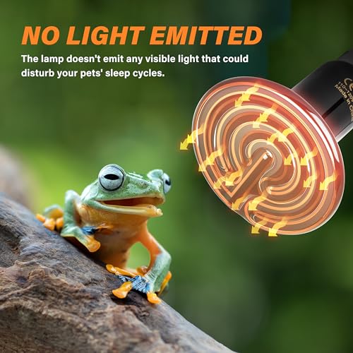 Simple Deluxe 150W Ceramic Heat Emitter 2 Pack Reptile Heat Lamp No Light Emitting Heat Bulbs for Amphibian Terrarium, Bearded Dragon Lizard Snake Turtle, Brooder Coop Incubating Chicken - size: 150 Watts, style: D-75mm-2 Pcs