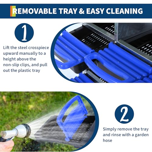 Chicken Nesting Boxes, Roll Away Nesting Box 8 Hole Metal Chicken Egg with Leg for Chicken Coop, Swing Perch and Rollout Egg Collection, Blue - color: Blue, size: 8 holes with legs