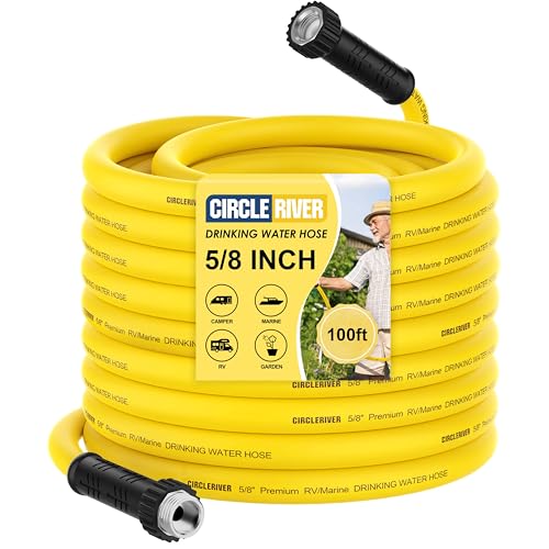RV Drinking Water Hose 100FT with Storage Bag, 5/8" Premium Fresh Water Hose for RV, Camping, Marine, Trailer and Truck, BPA Free, Anti-Kink and Leak-Free, Drinking Water Safe - color: Yellow, size: 100FT