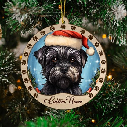 Personalized Affenpinscher Ornament, Affenpinscher Christmas Ornament, Custom Name Affenpinscher Dog Suncatcher for Christmas Tree - color: Affenpinscher