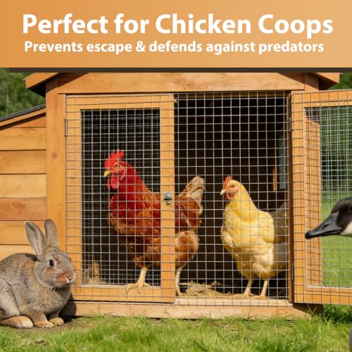 Hardware Cloth 16" x 50ft 19 Gauge, 1/2" Chicken Wire Fencing Galvanized Rust-Resistant, Wire Mesh, Poultry Animal Netting for Chicken Coops, Protective Barriers, Garden Fencing (Gloves Included) - size: 1/2" 16" x 50ft 19Ga