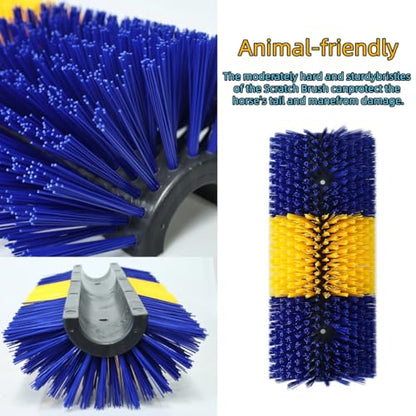 2PCS Livestock Scratching Brush,Goat Scratching Brush Post with Cleaning Tool, Grooming and Massage Scratch Brushes for Cow Donkey Goats Horse Sheep, Animals Back Scratcher Itch Brushes - color: Blue 2