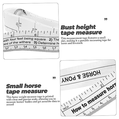 Horse Measuring Tape for Accurate Height and Weight Measurement Reusable Farm Measuring Tool for Livestock and Horses Multi-Functional Design for Easy Use