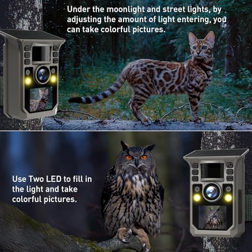 Trail Camera Full Color 6K 64MP Solar WiFi Game Hunting Camera with Night Vision,Built-in 7500mAh Battery, IP67 Waterproof, Thermal Sensitivity Activated Field Camera