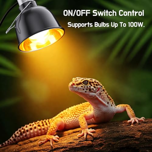 MRREPTILE Reptile Light Fixture – 5.5'' Deep Dome Lamp with Ceramic Socket – Dual Use for Heat Emitter & Basking Bulbs & UVB Bulbs – Ideal for Bearded Dragon, Snake, Chameleon, Turtle & Terrarium - style: 5.5'' Deep Dome