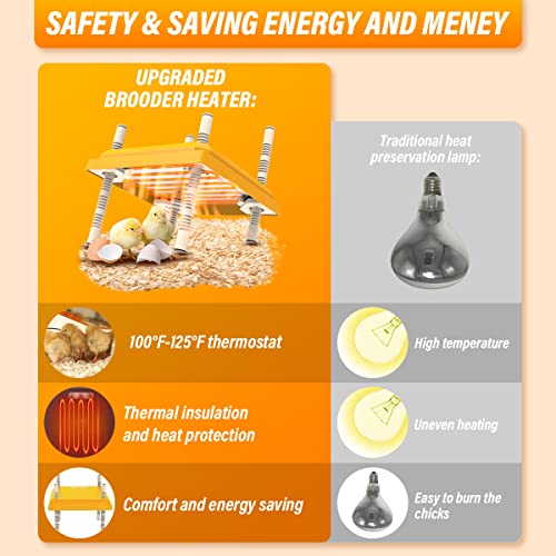Chick Brooder, Chick Brooder Heating Plate, Chick Incubator Heating Lamp, Height Adjustable, Suitable for 15 Chicks.