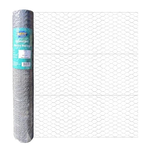 20GA Galvanized Hexagonal Poultry Netting Chicken Wire 36 inches x 150 feet x 1 inch Mesh - size: 36"x150'