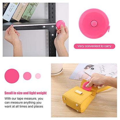 Tape Measure Body Measuring Tape, Retractable 60 Inch Soft Mini Measuring Tape, Small Sewing Fabric Tape Measurer for Cloth Waist Medical Nursing Craft(3 Pack/Pink Purple Sky Blue) - color: Pink, Purple, Sky Blue
