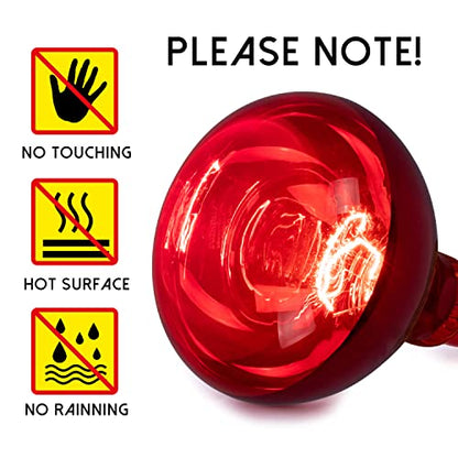 4 Pack 250W Heat Lamp Bulbs for Chicks, R40 Red Heat Lamp for Chickens, Infrared Heating Bulbs for Brooder Heater, I Incandescent Heat Bulb for Pet, Bathroom, Food